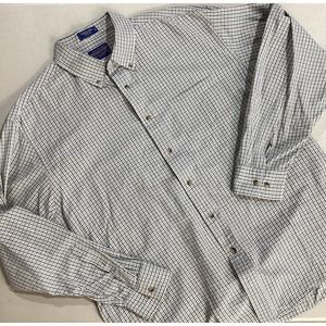Pendleton Dress Shirt Men's XL White‎ Blue Varsity Check Button Down Long Sleeve